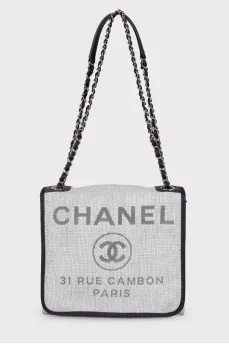 Сумка Grey Raffia Deauville Messenger