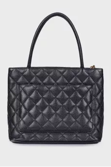 Medallion Quilted Caviar Tote Bag