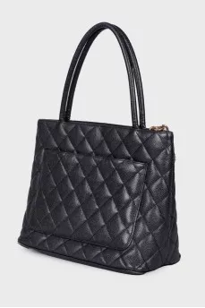 Medallion Quilted Caviar Tote Bag