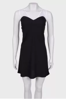 Dress with lace inserts