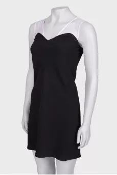 Dress with lace inserts