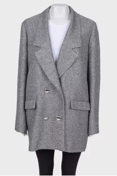 Long double-breasted jacket