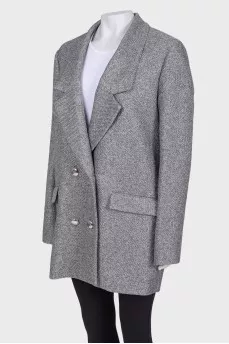 Long double-breasted jacket