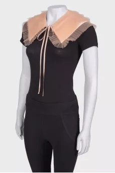 Satin collar with tulle