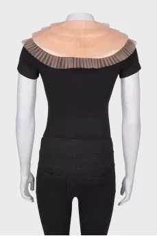 Satin collar with tulle