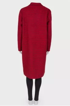Checked straight coat