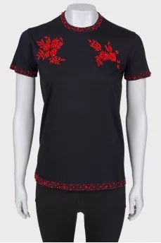 TOP decorated with beads