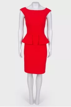 Red peplum dress