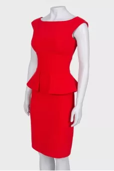 Red peplum dress