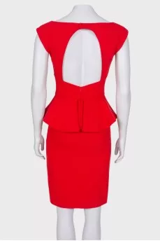 Red peplum dress