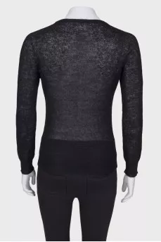 Translucent black sweater