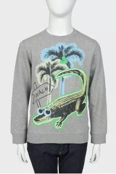 Children's gray sweatshirt with print