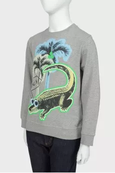 Children's gray sweatshirt with print