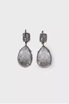 Earrings with large crystals