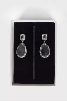 Earrings with large crystals