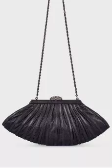Leather clutch with a chain