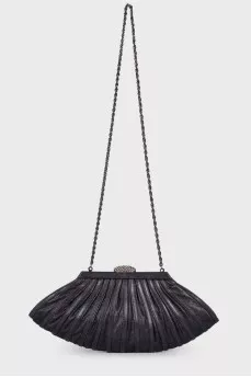 Leather clutch with a chain