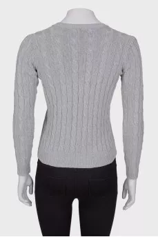 Knitted gray jersey sweater