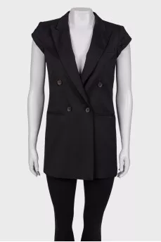 Black jacket without sleeves