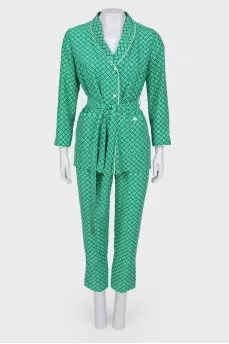Green pantsuit