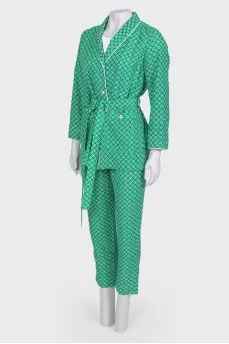 Green pantsuit
