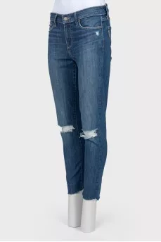 Jeans with decorative cuts