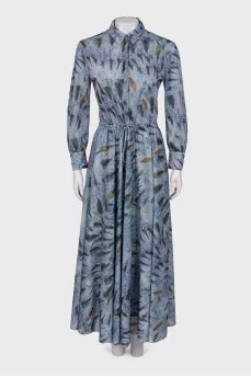 Dress with lurex and print