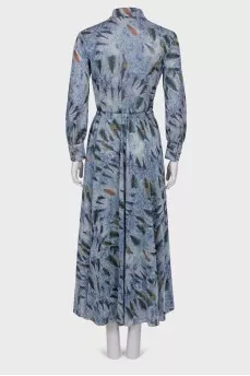 Dress with lurex and print