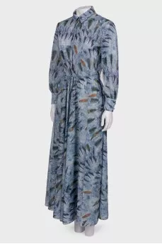 Dress with lurex and print
