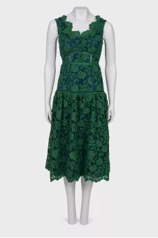 Dress with green lace