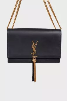 Leather bag with tassel