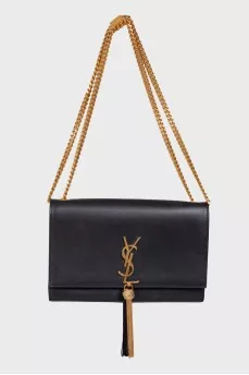 Leather bag with tassel