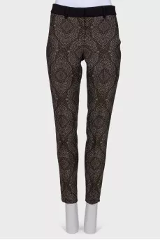 Trousers with an abstract pattern