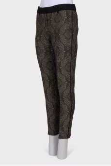 Trousers with an abstract pattern