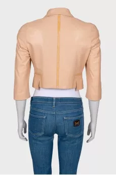 Beige leather jacket
