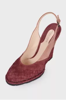 Pink wedge sandals