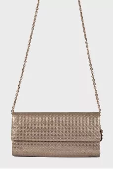 Сумка-клатч Metallic Microcannage Patent Leather Croisiere Wallet On Chain