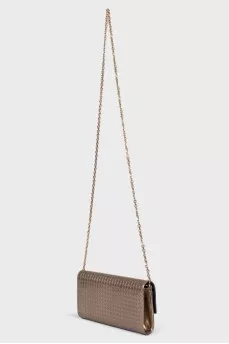 Сумка-клатч Metallic Microcannage Patent Leather Croisiere Wallet On Chain