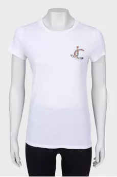 T-shirt with sequin logo
