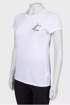 T-shirt with sequin logo