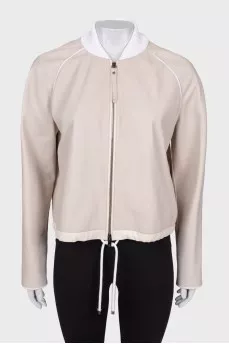 Beige leather jacket