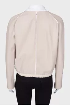 Beige leather jacket