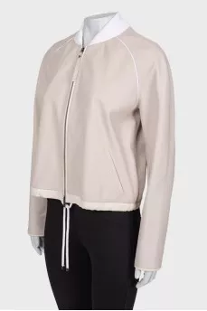 Beige leather jacket