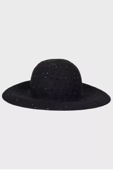 Black hat with rhinestones