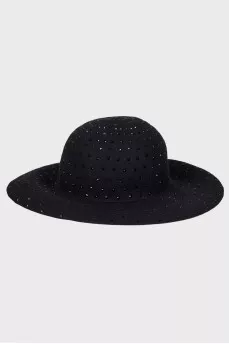Black hat with rhinestones