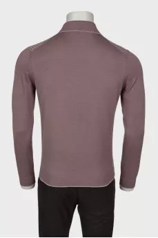 Men's cashmere polo with print