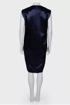 Black and blue dress with raw seams