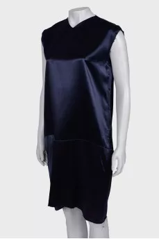 Black and blue dress with raw seams