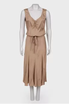 Tan midi dress