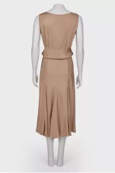 Tan midi dress